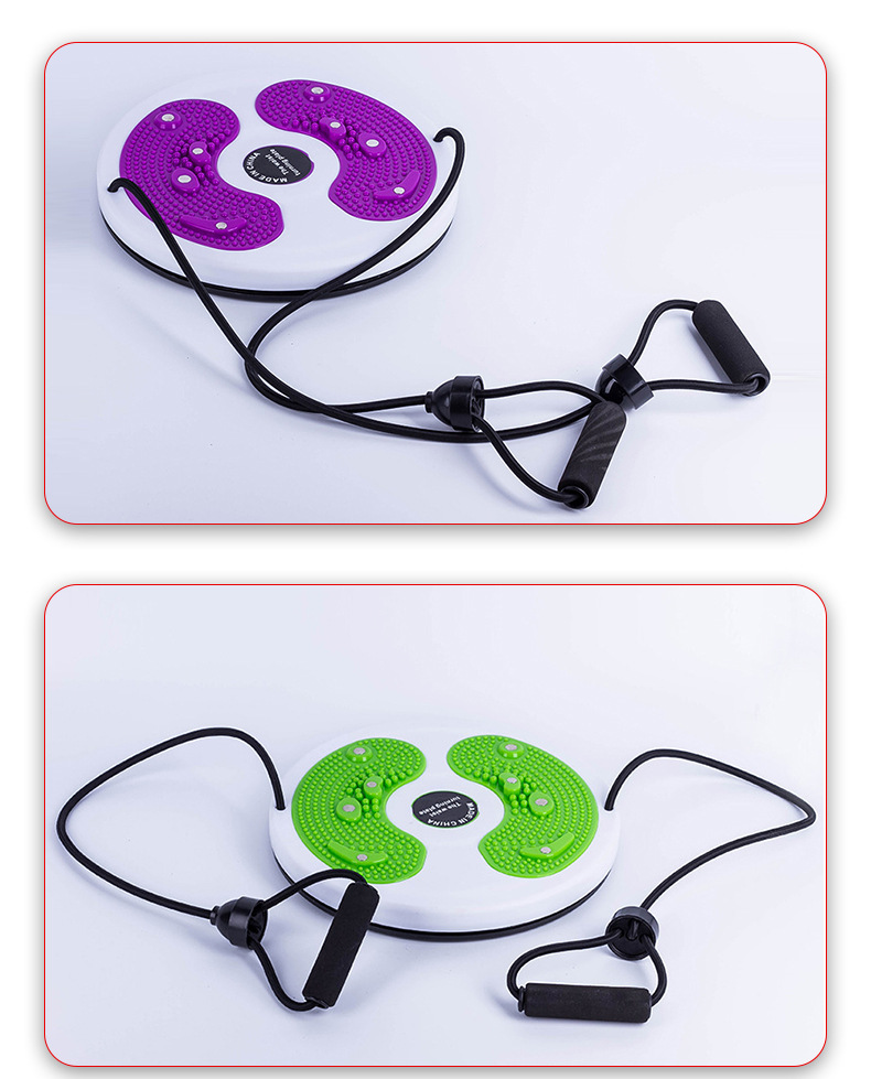 新款28cm扭腰盘带拉绳 健腹器家用小型器材塑身按摩磁性瘦腰器厂