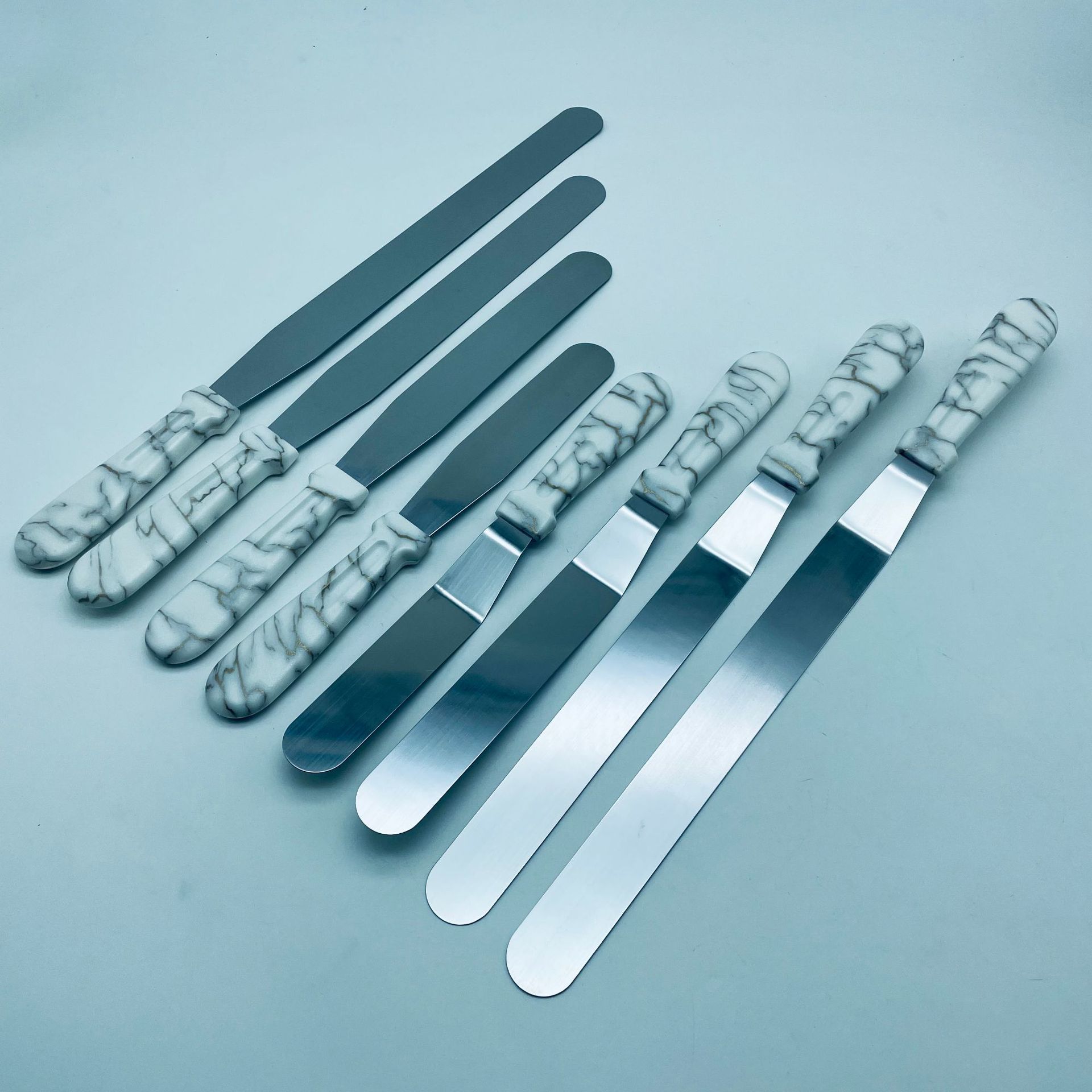 烘焙工具 不锈钢刮刀 蛋糕抹刀 奶油刀 大理石纹 家用蛋糕工具
