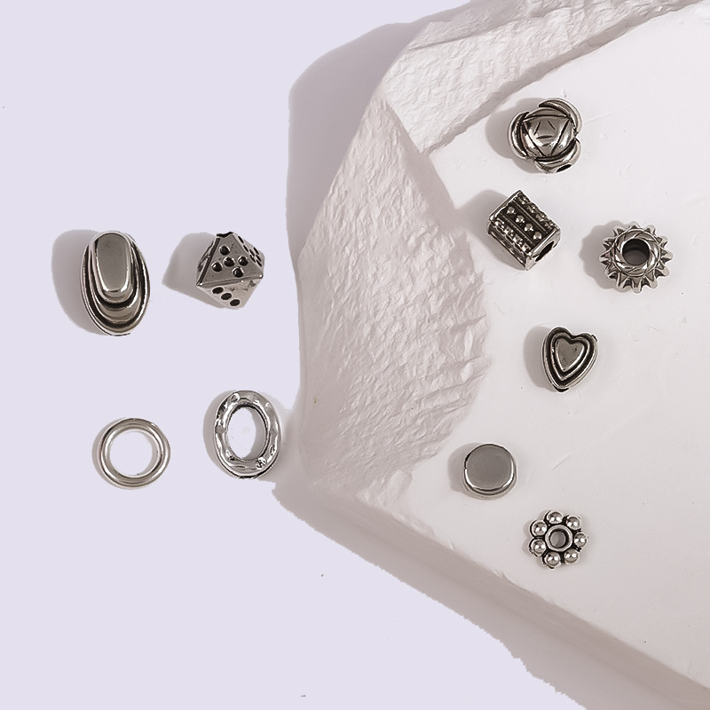 Factory Wholesale Accessories Set Hexagonal Dice Dice DIY Necklace Bracelet Alloy Material Electroplating Process