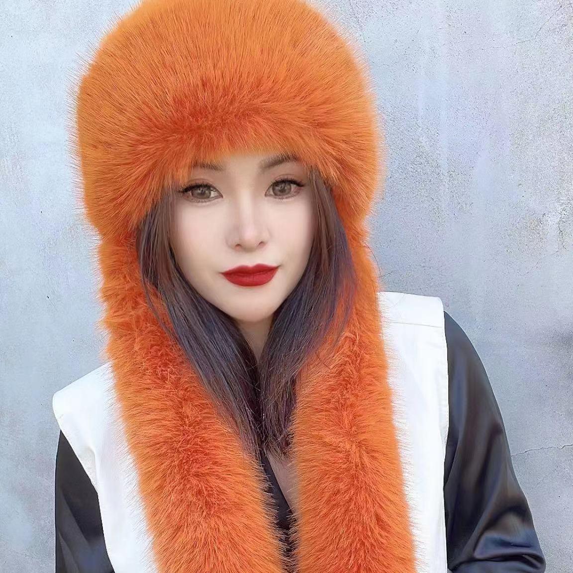 Factory Direct Sales Plush Ushanka Unisex Imitation Mink Long Wool Locomotive Head Cap Winter Thicken Thermal Ear Protection