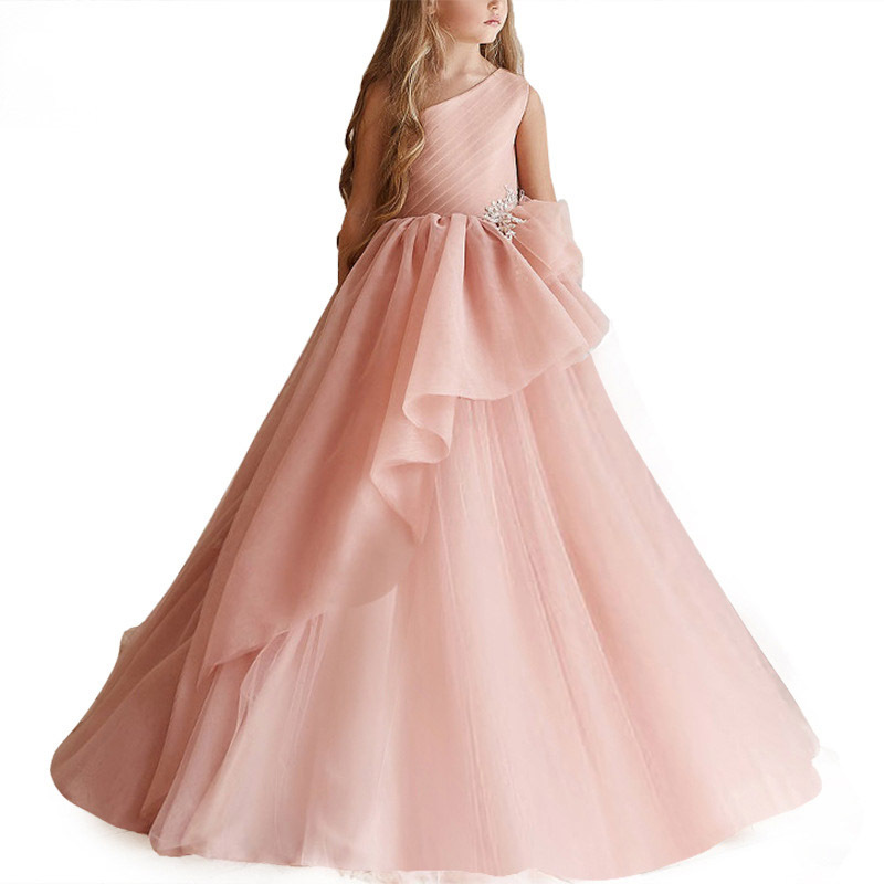 速卖通外贸儿童婚纱礼服公主裙蓬蓬纱裙女童生日宴会钢琴演奏礼服