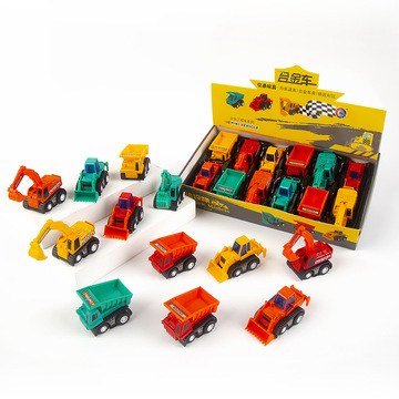 12只男孩抖音回力迷你小汽车垃圾车工厂混批夜市盒装玩具批发地摊