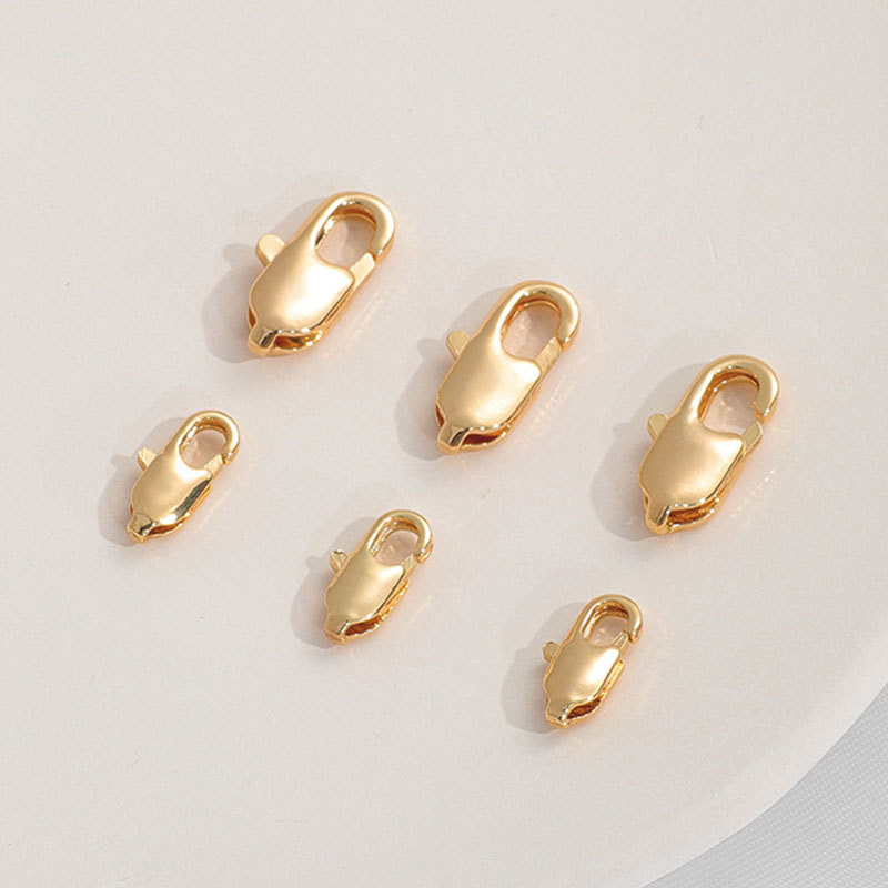 铜镀18k金日字龙虾扣弹簧扣收尾连接手链项链手工diy材料饰品配件