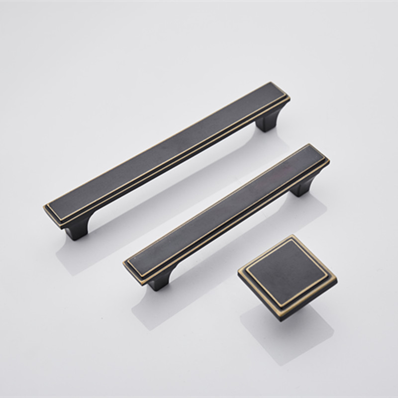 新中式拉手柜门仿铜门把手厨门衣柜古铜北欧式抽屉单孔橱柜门拉手