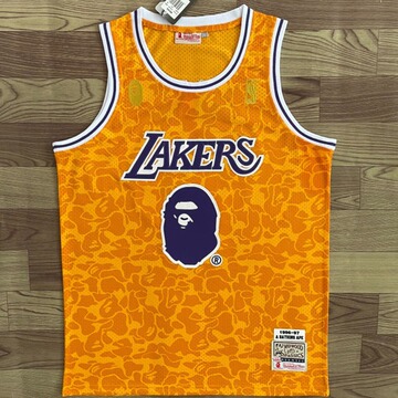 夏季背心跨境湖人队安逸猴93号刺绣球衣篮球服男运动户外背心