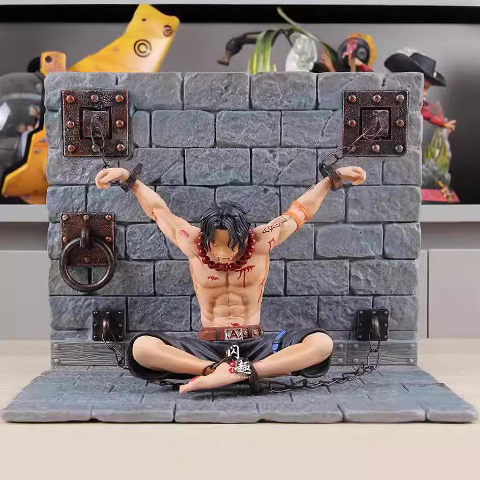 海贼王梦幻 监狱艾斯 名场面 白胡子团 雕像公仔批发盒装手办模型