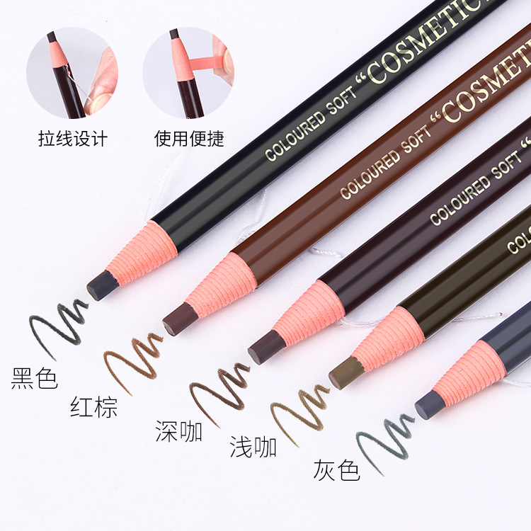 Olie 1818 Line Drawing Eyebrow Pencil Waterproof Not Smudge Genuine Goods Wooden Hard Core Wholesale Eyebrow Powder for Makeup Artists