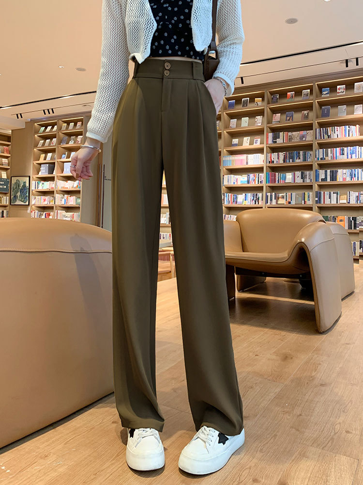 High-End Suit Wide-Leg Pants Women's Pants 2023 Summer High Waist Drooping Straight Loose Casual Small Suit Pants