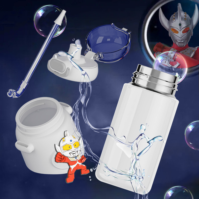 Ultraman Genuine Children's Cups Cartoon Cute 316 Stainless Steel Thermos Cup Good-looking Large Capacity Cup with Straw