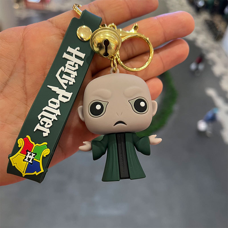 Cartoon Fashion Harry Potter Car Key Ring Couple Bags Pendant Three-Dimensional Doll Accessories Small Gift