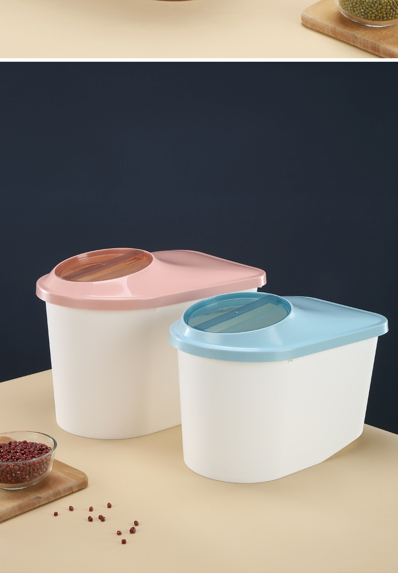 日式储米箱厨房防虫防潮带盖装米桶家用塑料密封面粉大米收纳箱