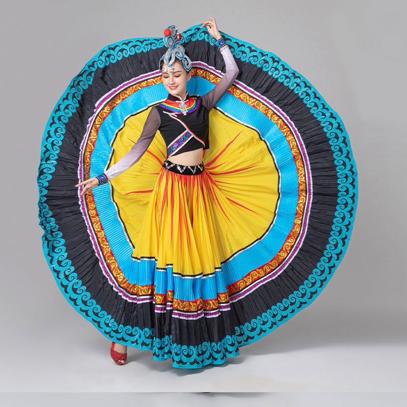 彝族服装女大凉山新款套装少数民族演出服云南彝族大摆裙舞蹈服