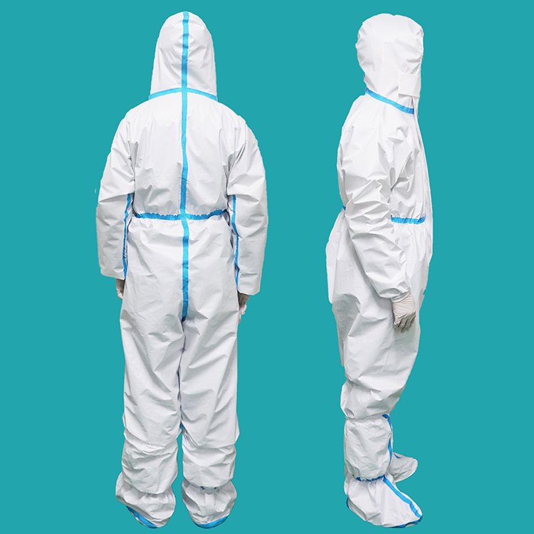 一次性防护服防疫贴条隔离衣pppe无纺布连帽防化工作服现货批发