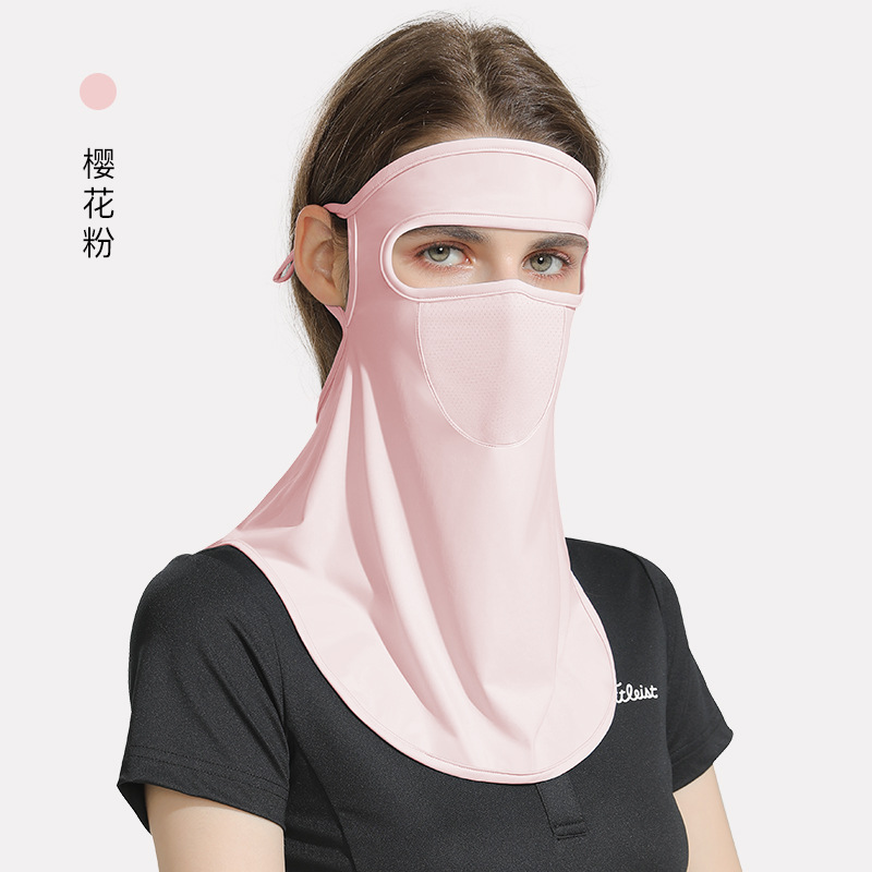 Summer Sun Mask Female Outdoor Riding Golf Ice Silk Veil Thin Face Care Face Towel Facekini Xtj91