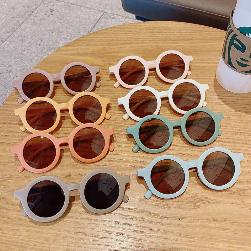 New Cute round Frame Sunglasses Summer Children's Fashion Korean Style Sun Protection Sunglasses Baby Fashion Cartoon Sunglasses