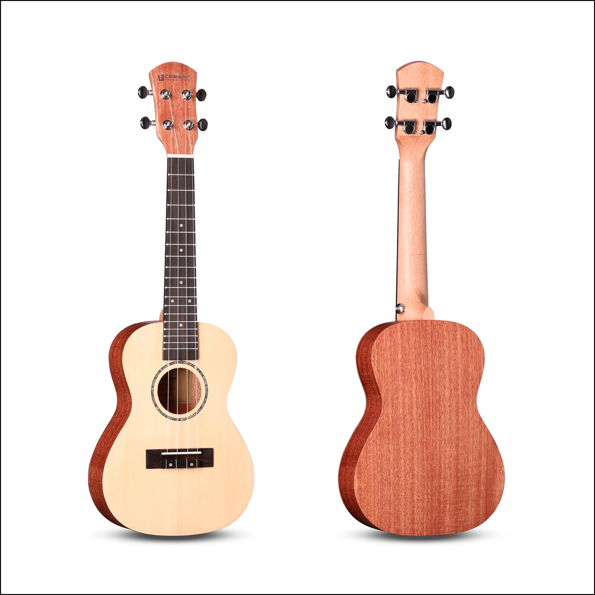 23寸云杉桃花芯面单尤克里里,工厂现货,夏威夷小吉他,实木单板