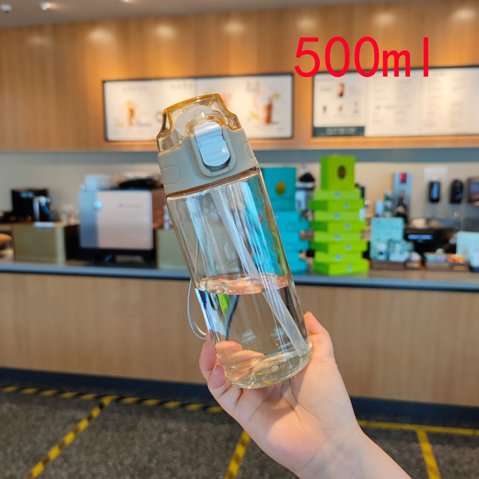 Supermarket Physical Offline Wholesale Duckbill Straw Plastic Cup Sports Bottle Tumbler 600ml Adult Student Water Cup