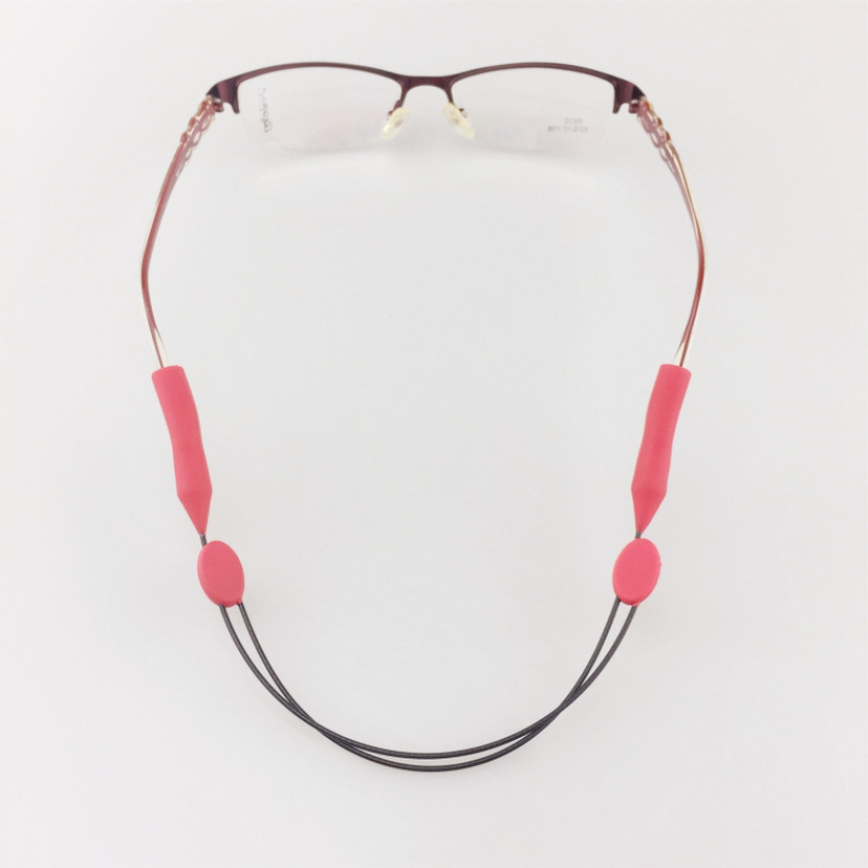 运动防滑眼镜绳硅胶钢丝眼镜绳加定可调节眼镜带制固定眼镜挂链绳