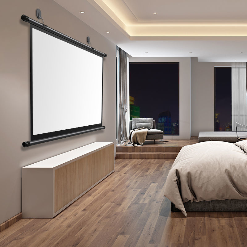 幕布投影挂钩壁挂免打孔家用高清投影100寸移动便携贴墙投影仪幕