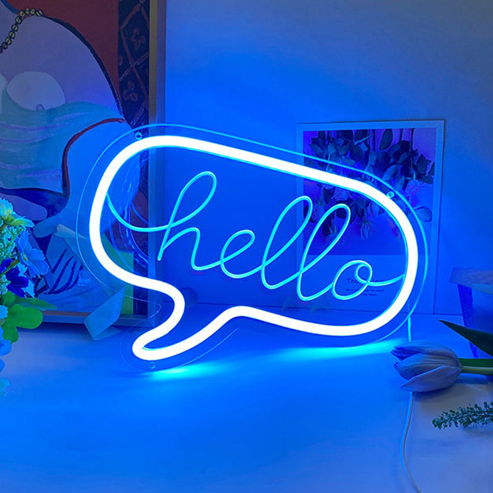 字母霓虹灯hello你好英文字母发光字招牌派对活动装扮装饰灯跨境