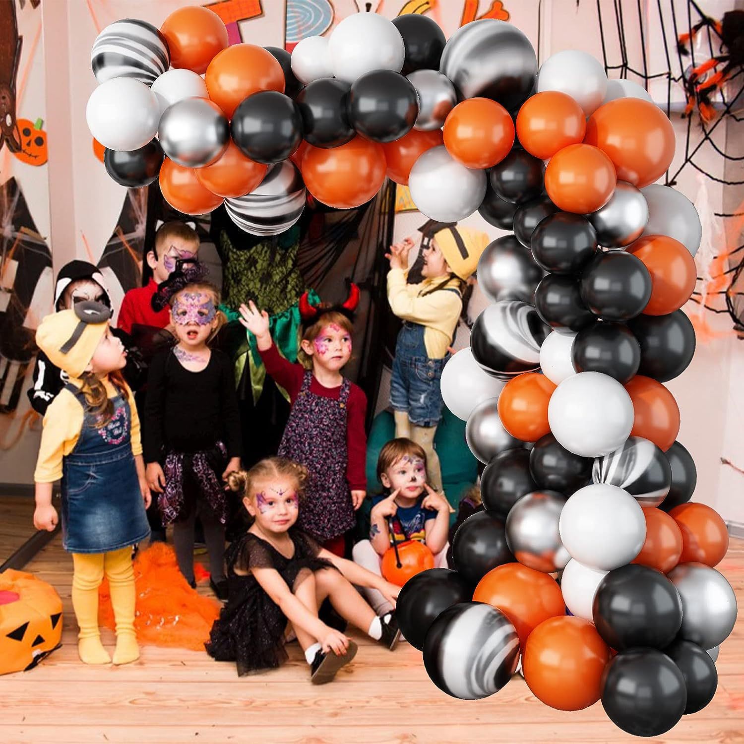 Halloween Balloon Arch Kit with Agate, Suitable for Children's Halloween Theme Birthday Graduation Party Decoration