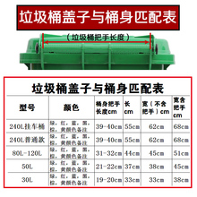 Q5ZR户外垃圾桶塑料环卫家用配套盖子50升100L240送插销轮轴