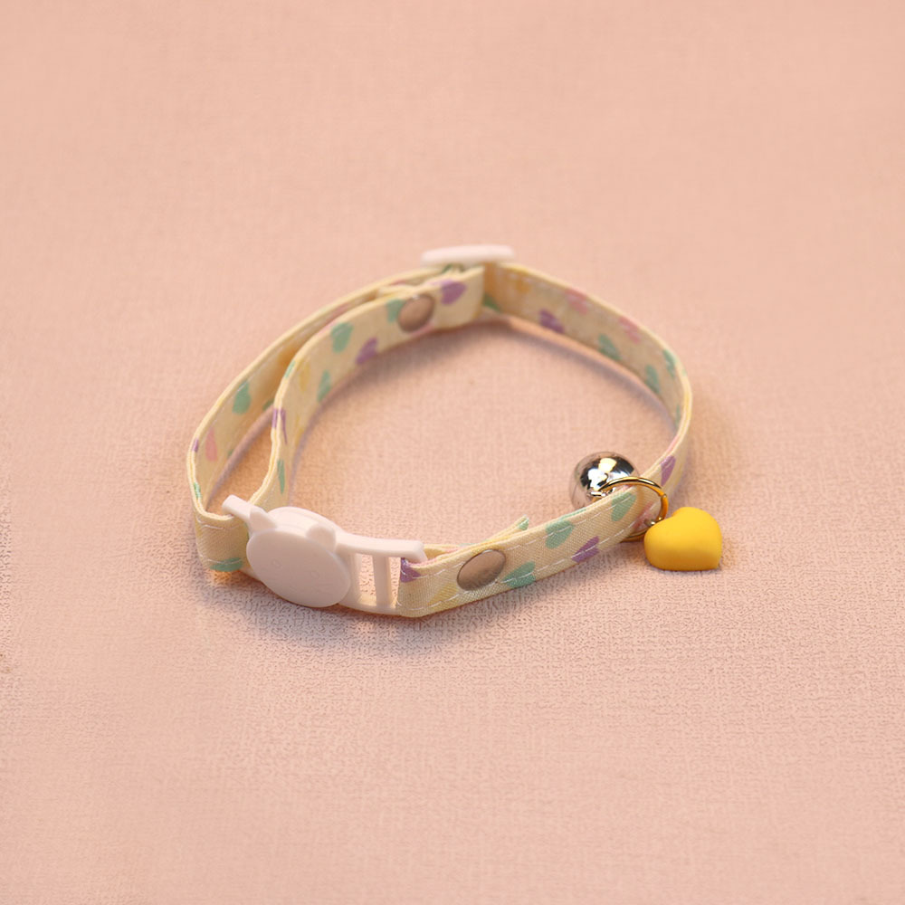 New Pet Collar Cute Love Bell Accessories Cat Collar Small and Medium-Sized Dogs Adjustable Dog Harness Cross-Border