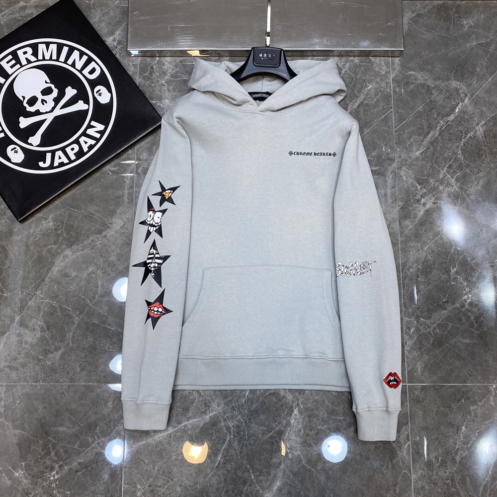 正确版Chrome Hearts21ss Mattyboy限定版涂鸦嘴唇刺绣连帽卫衣