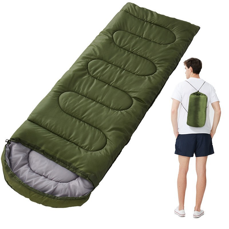 sleeping bag outdoor camping camping travel four seasons universal double splicing outdoor sleeping bag cross-border wholesale factory