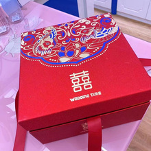 手提中式婚礼绒布伴手礼盒伴娘高档结婚喜糖盒子回礼礼品盒包装盒