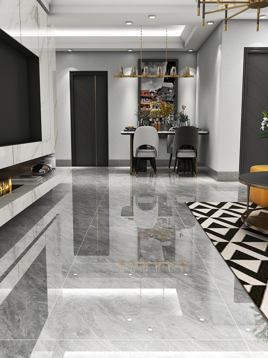 佛山瓷砖地砖800x800客厅通体大理石地板砖防滑灰色抛釉磁砖80x80