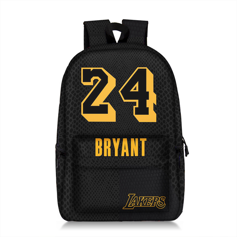 Cross-Border Schoolbag Basketball Star Printing Men Middle School Students' Backpack Polyester Large Capacity Burden Alleviation Backpack Computer Bag