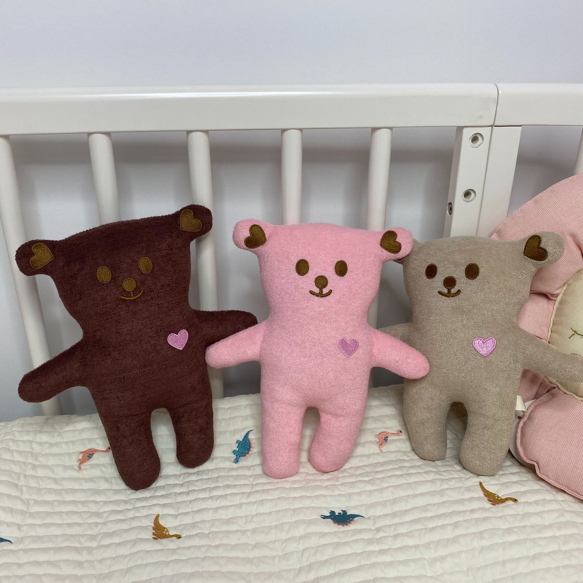 ins新款可爱安抚娃娃 爱心小熊安抚娃娃 睡眠玩偶婴儿毛绒布偶