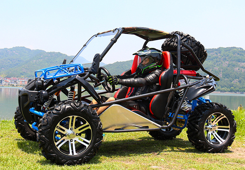 四轮越野钢管车成人全地形沙滩摩托车方向盘utv山地汽油卡丁车