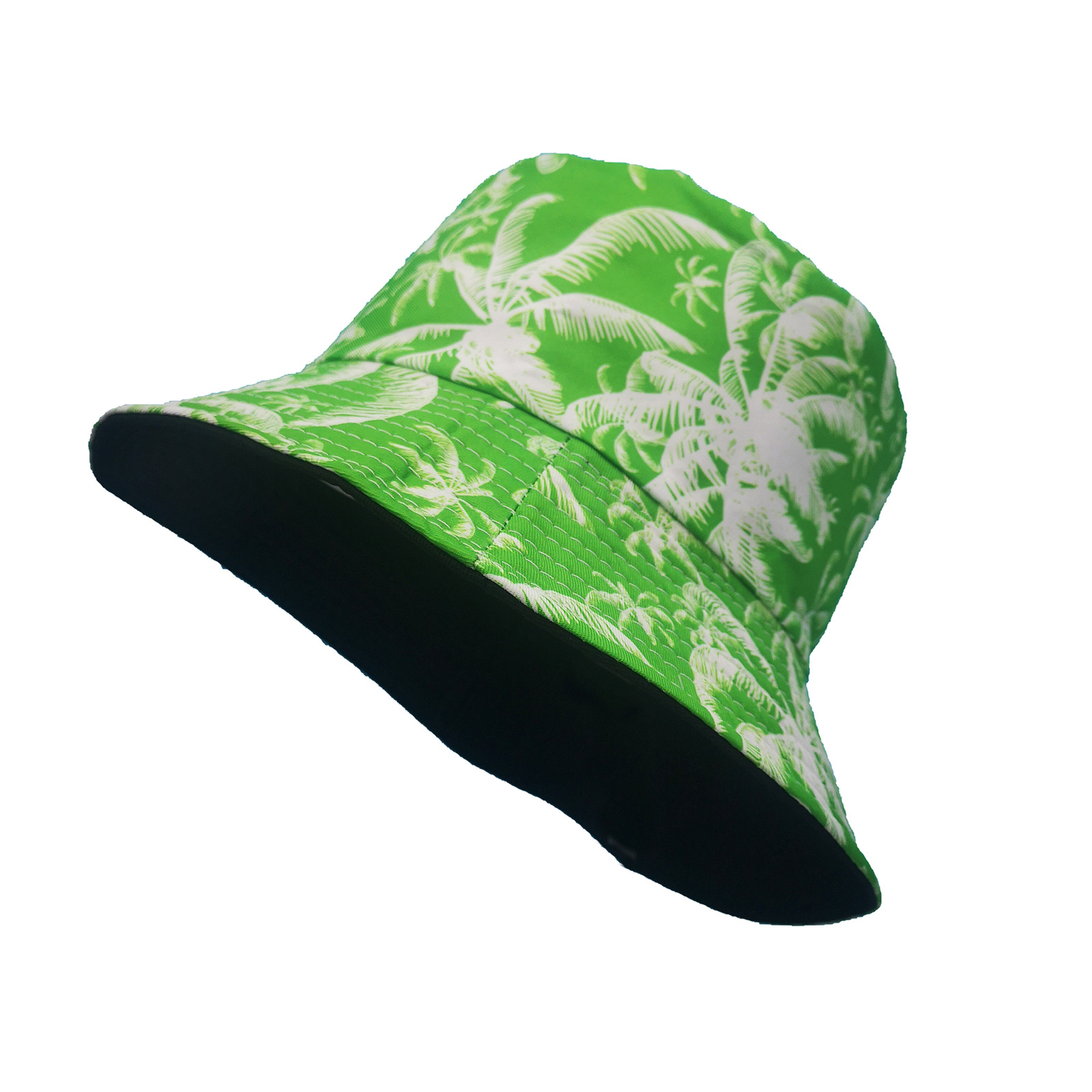 2022 New Spring Coconut Printing Reversible Fisherman Hat Cross-Border Adult Casual Sun-Proof Bucket Hat