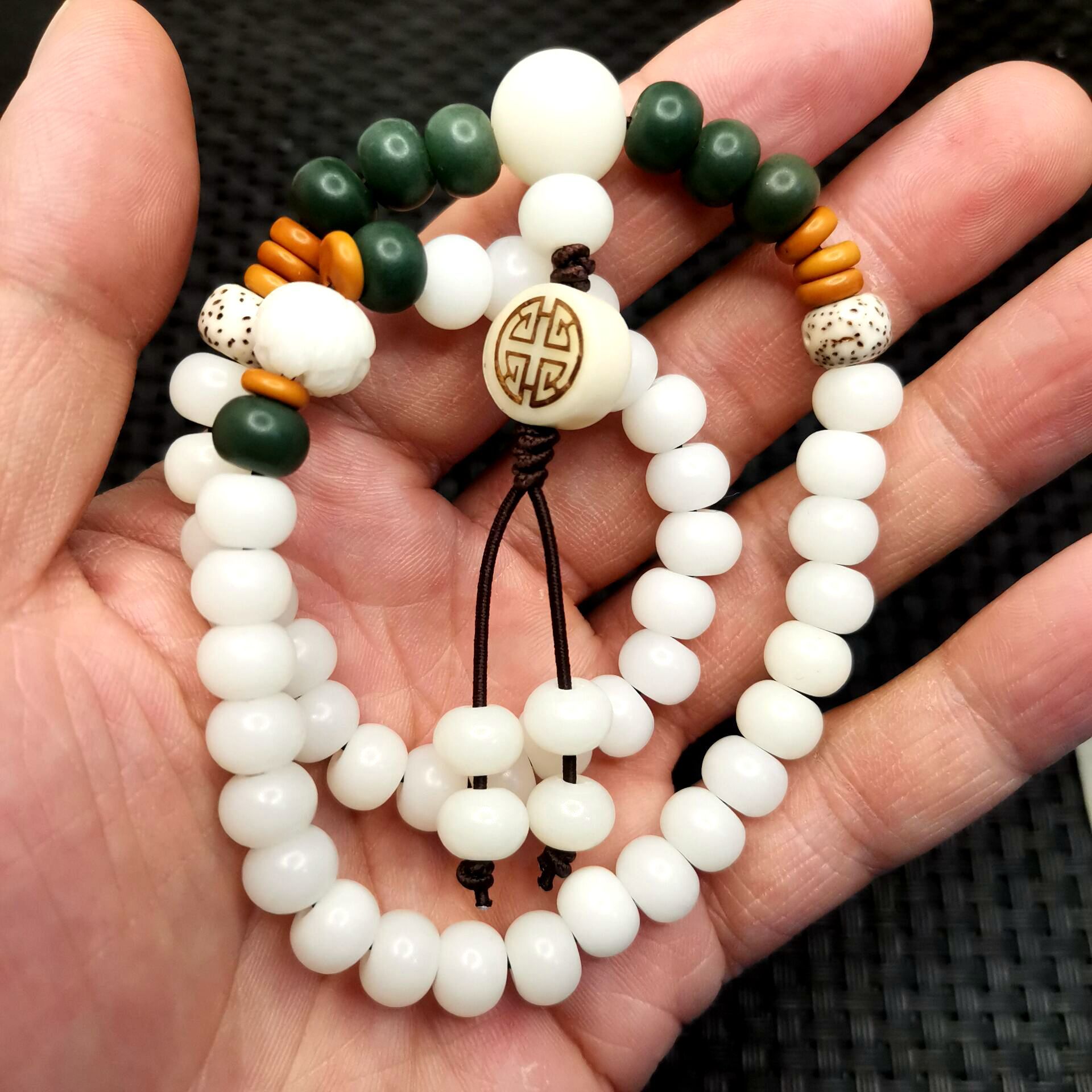 原籽白玉菩提根手串手链直播货源男女盘玩菩提佛珠手链手持
