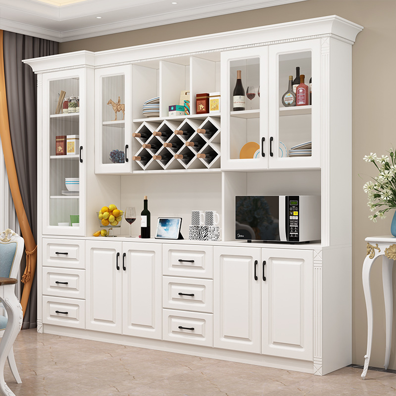 客厅酒柜餐边柜简欧式红酒柜靠墙多功能简约餐边柜实木生态板酒柜