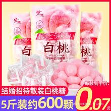 宏源白桃果汁硬糖500g结婚喜糖水果糖招待水蜜桃味圣诞节糖果零食