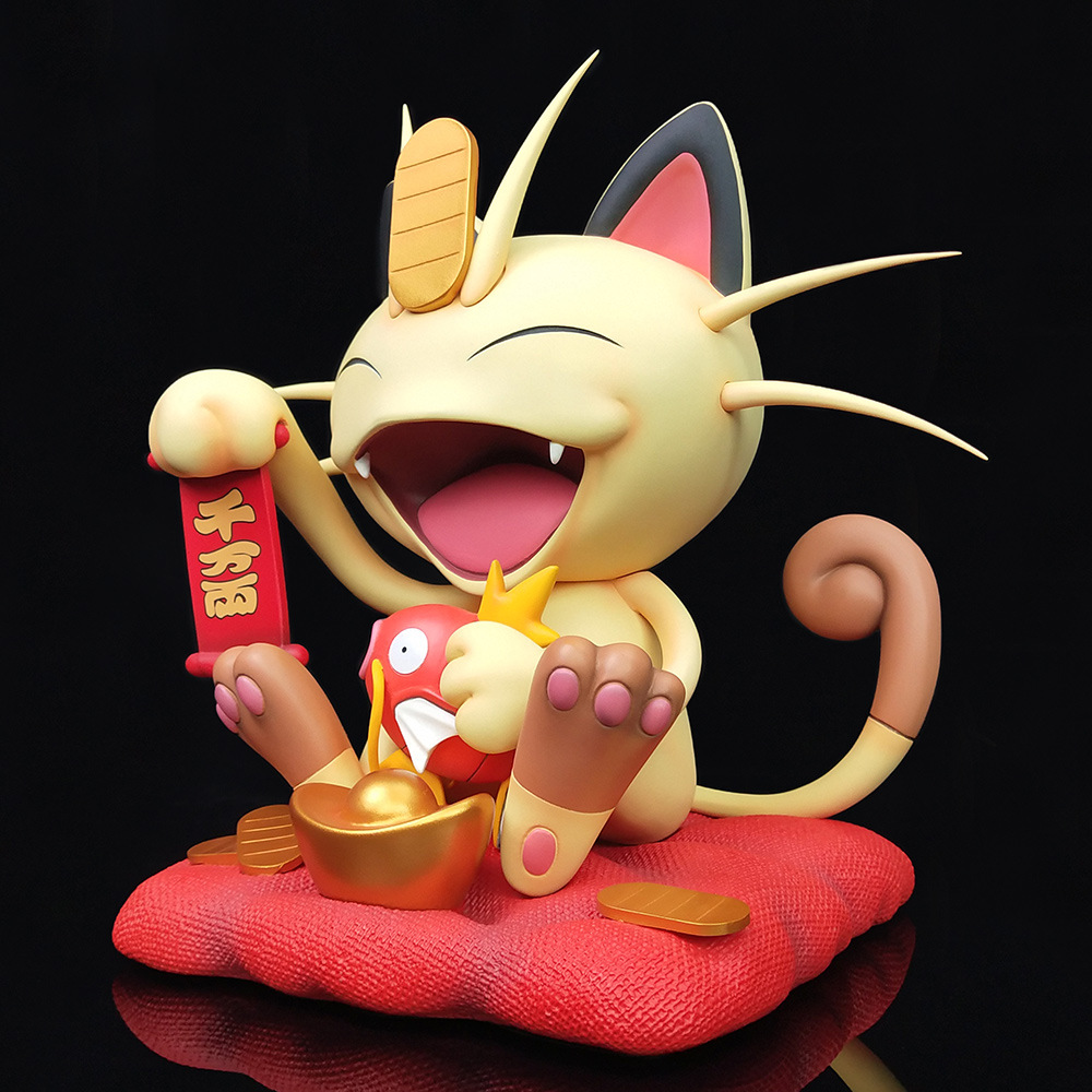 三雷gk 预定 招财猫gk手办宠物小精灵宝可梦喵喵gk雕像手办模型