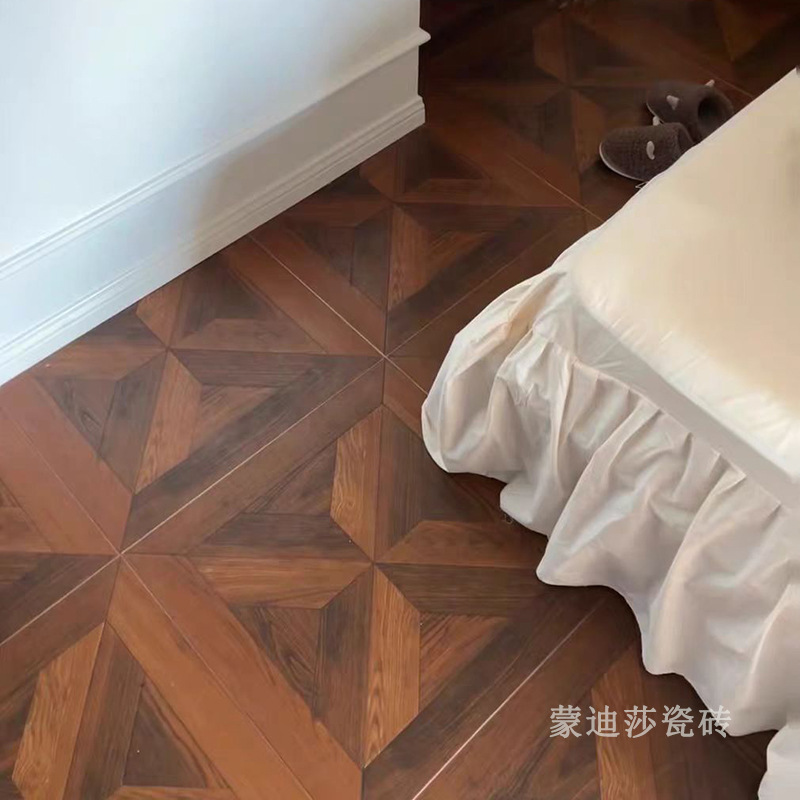 南洋复古瓷砖凡尔赛拼花木纹砖600x600 日式客厅卧室阳台防滑地砖