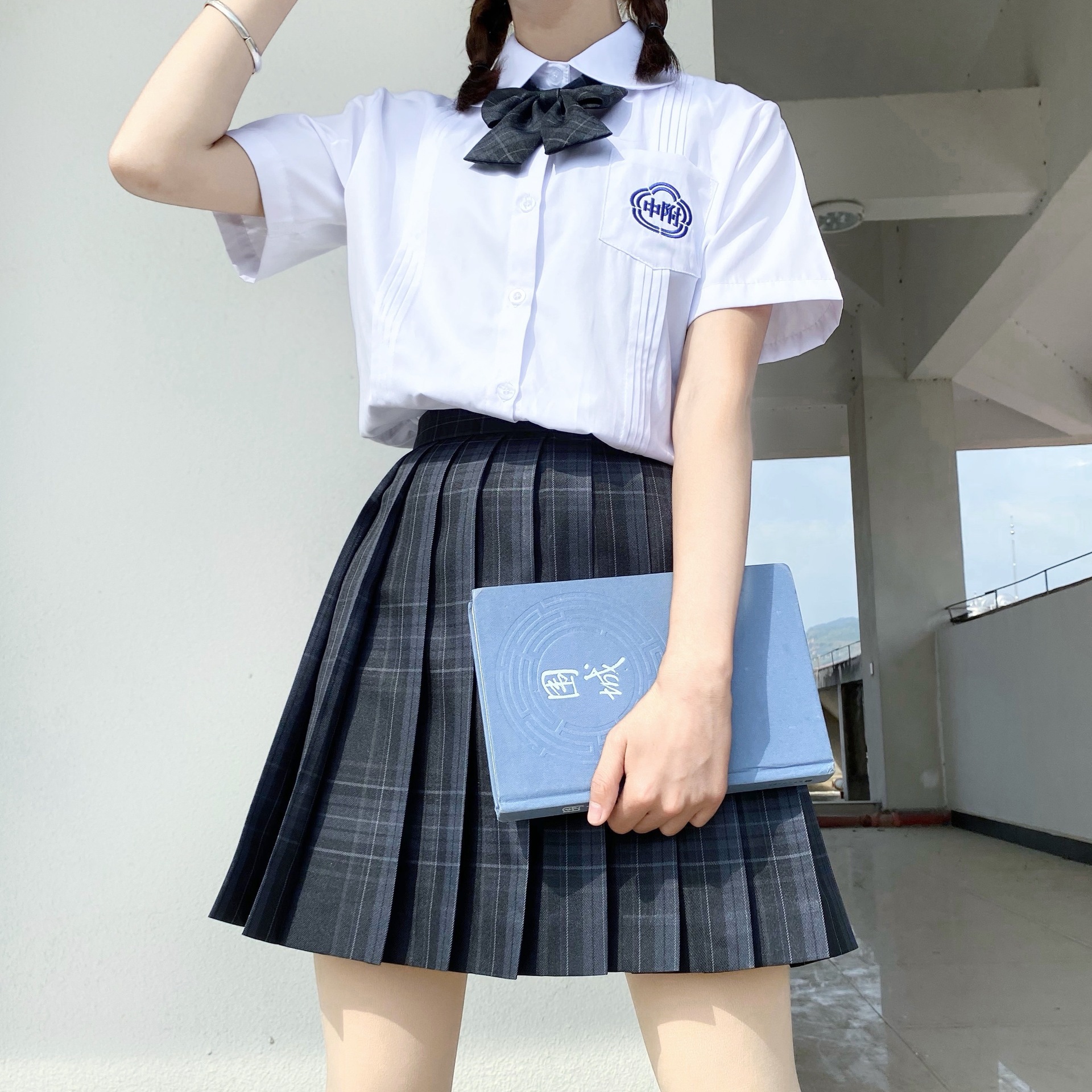 台湾校服套装附中学生jk制服白衬衫风琴褶高中学院风毕业班服夏季