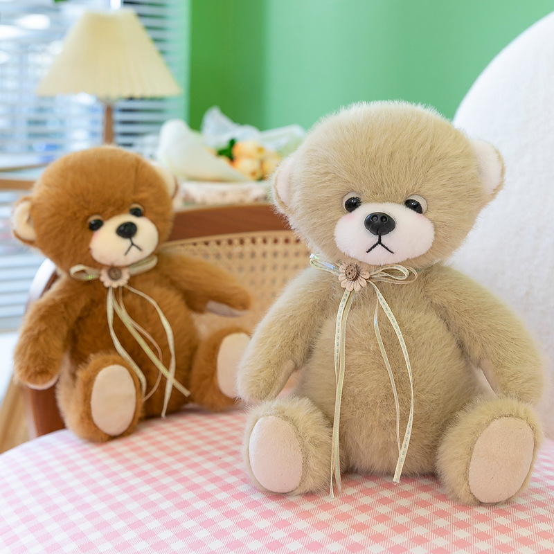 可爱瞌睡熊公仔娃娃丝带小熊玩偶床上儿童安抚熊毛绒玩具-阿里巴巴