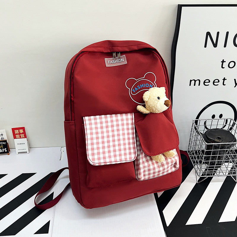 Autumn and Winter New Bear Style Backpack Outdoor Casual Cute Children Backpack Primary School Student Class Schoolbag