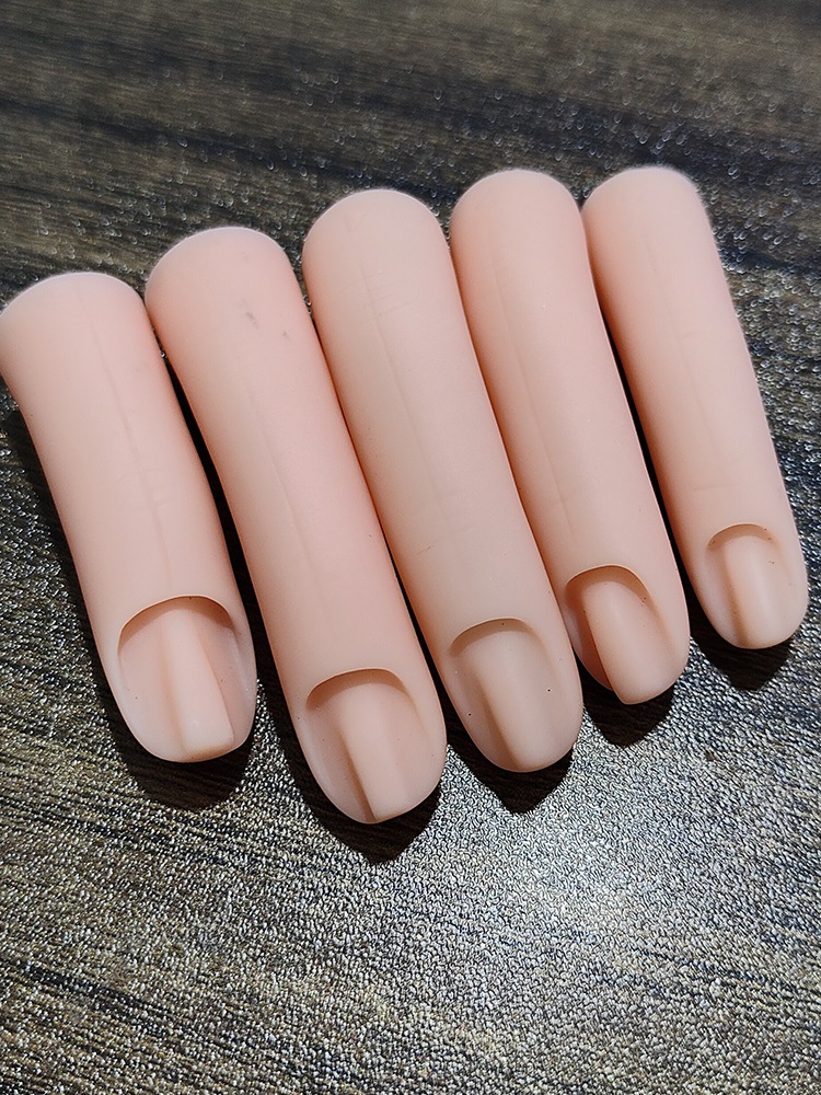 美甲工具硅胶假手指手指头学员练习手指模具手指学美甲模型5个装