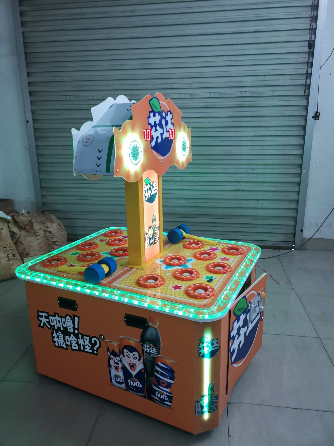 网红新款商用投币扫码儿童敲击双人打地鼠游戏机亲子互动益智娱乐