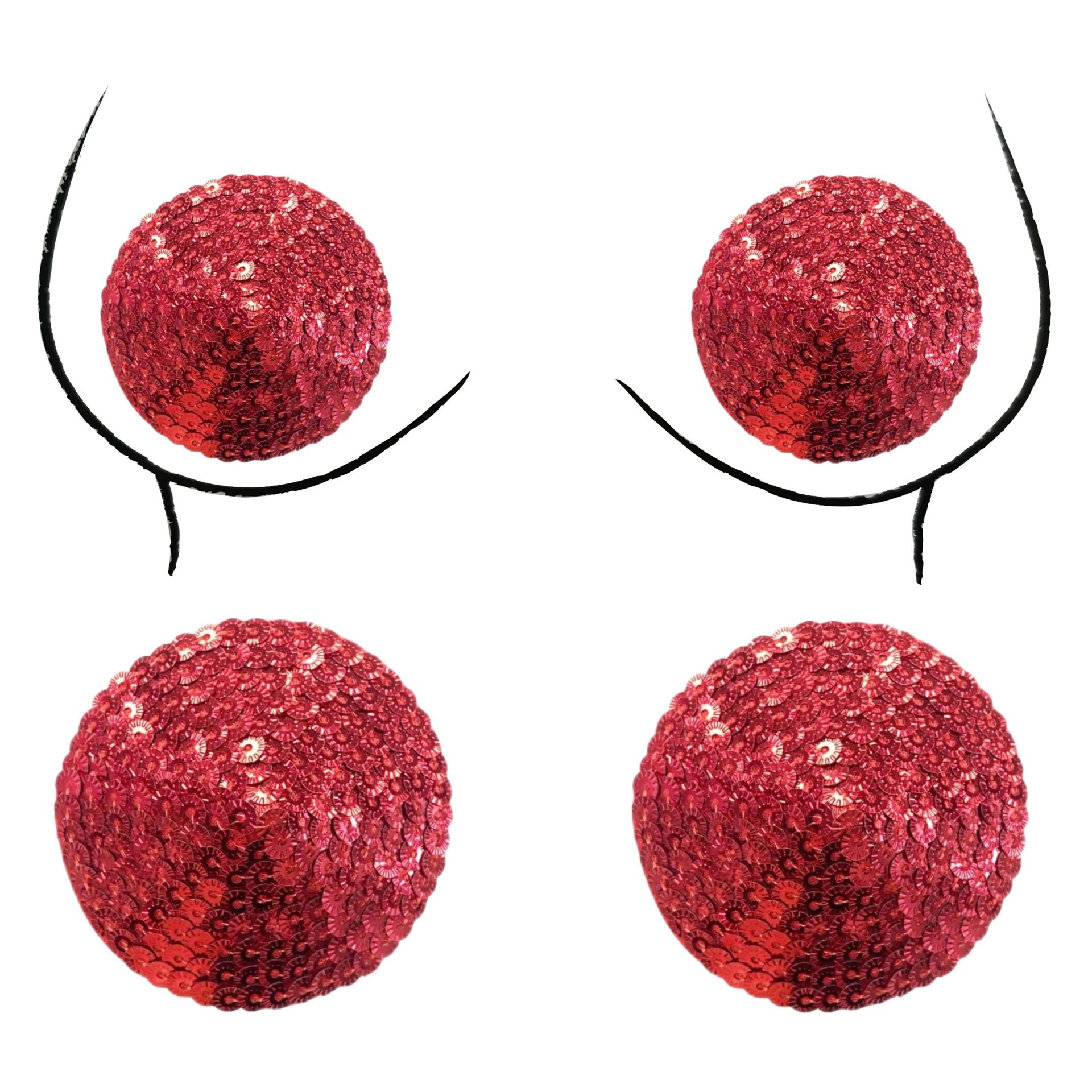 新款现货性感情趣乳贴红色浮雕亮片自粘乳头贴成人用品胸贴sm跨境