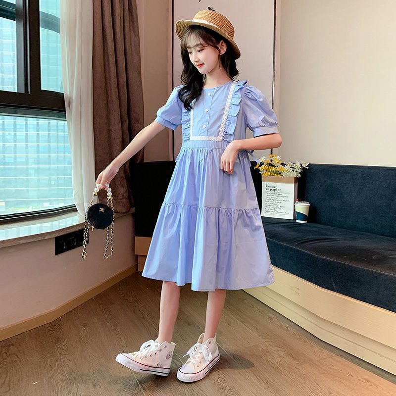 女童连衣裙夏装2024新款韩版儿童中大童公主裙甜美小学生女孩裙子