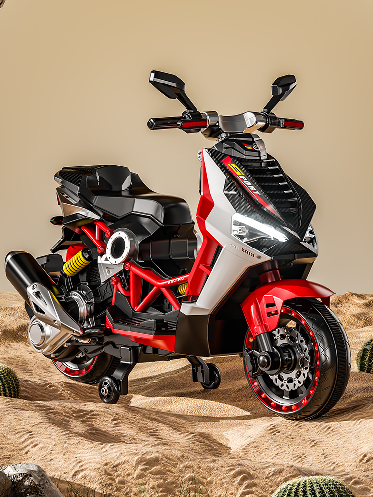 儿童电动摩托车两轮车男女孩宝宝电瓶车可坐人小孩充电玩具车