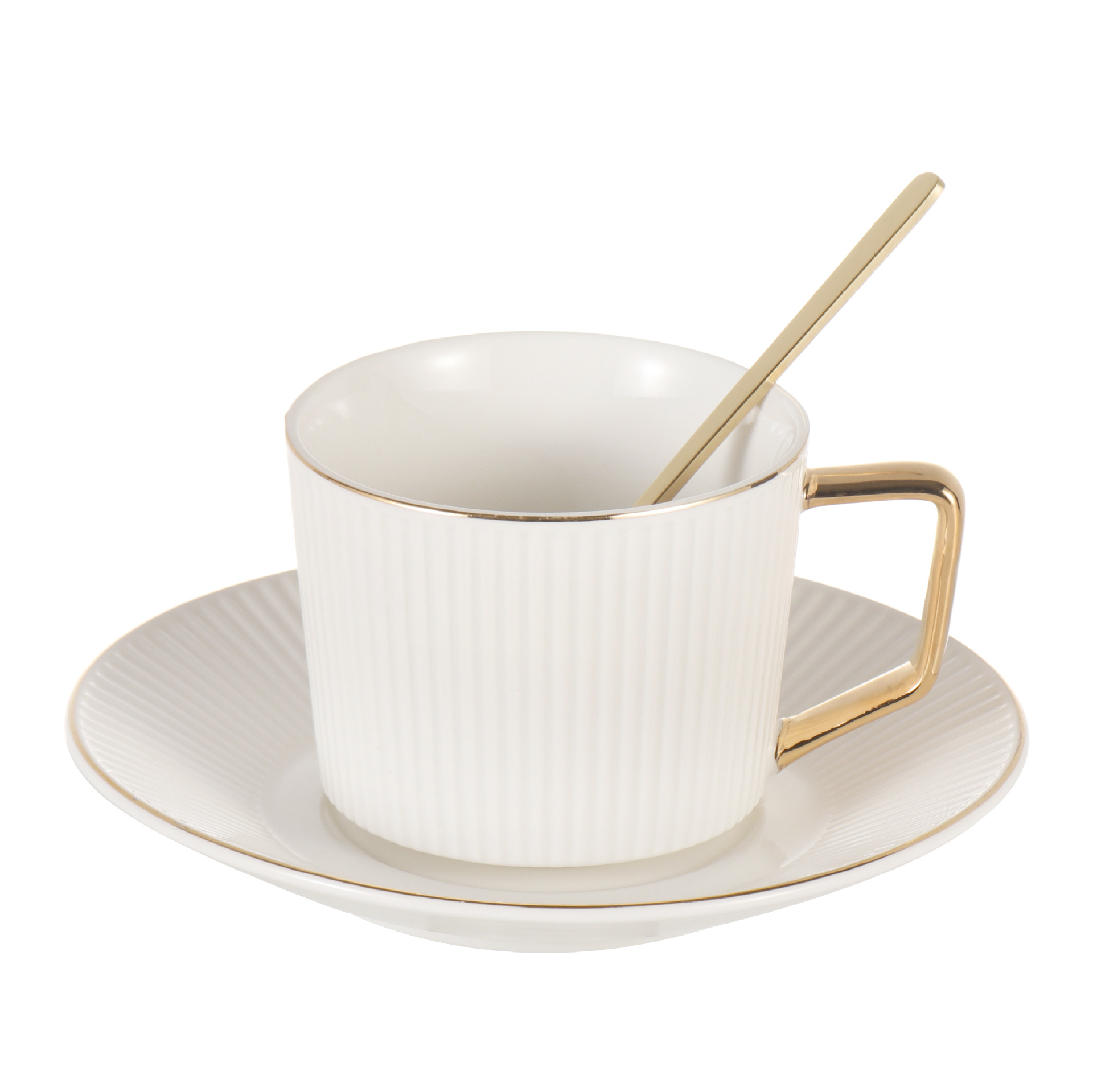 Cross-Border European-Style Good-looking Ceramic Cup & Saucer Set Business Meeting Mug Tableware Afternoon Tea Coffee Cup Wholesale