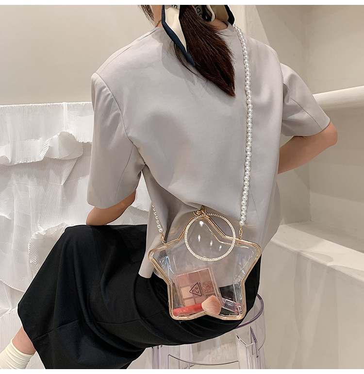 Wholesale Acrylic Bag Pentagram Transparent Bag XINGX Women's Bag Simple Metal Fashion Beads Chain Crossbody Shoulder Bag